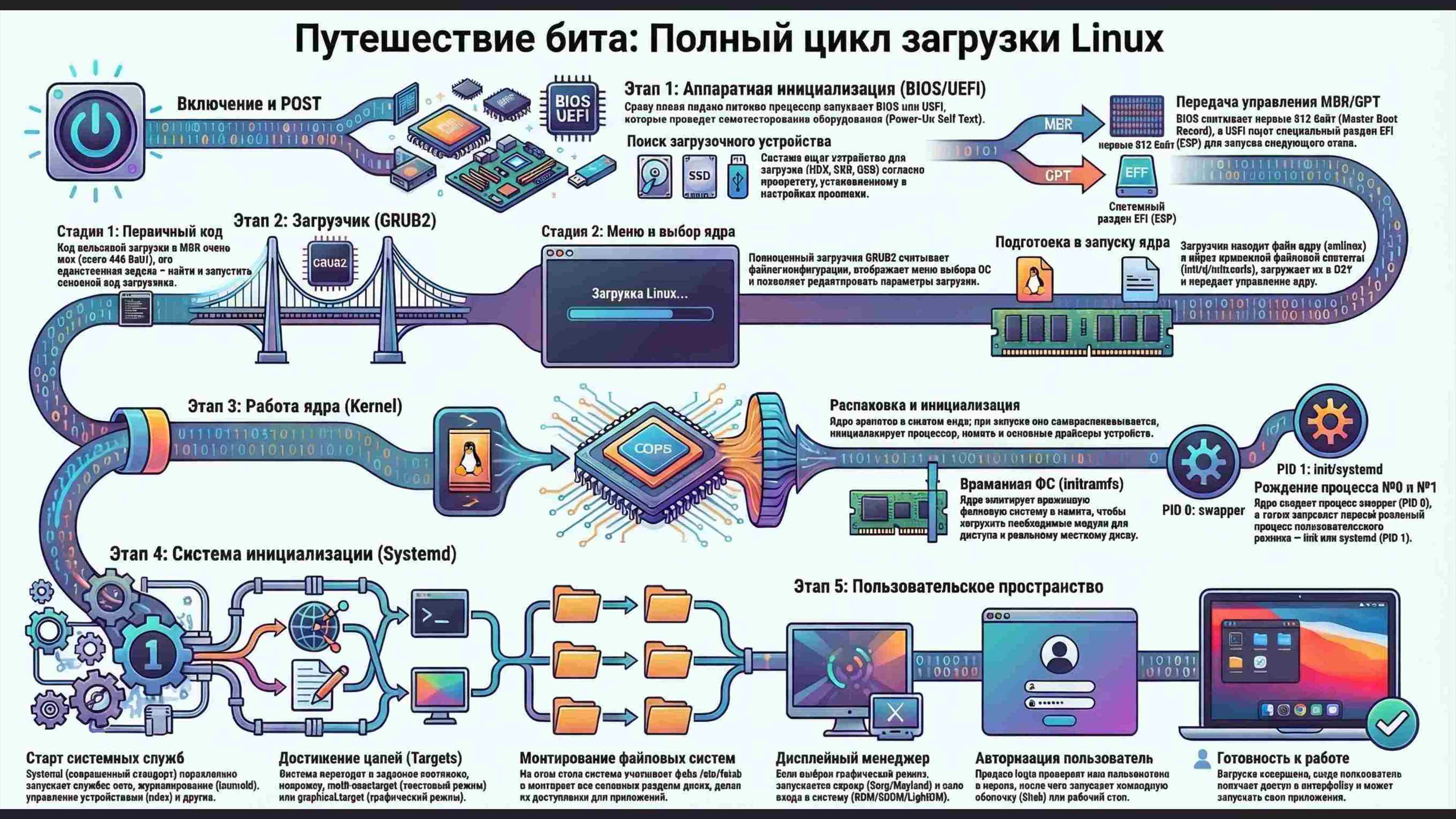 Командная строка, удаленный доступ, права, пользователи, поцессы, пакеты, загрузка Linux, файловая система, bash, текст в Linux, сеть, Python в Linux, git, сокеты, асинхронное программировние, сервер, сетевые приложения 17